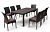 Комплект плетеной мебели T347/Y380A-W53 Brown (8+1)